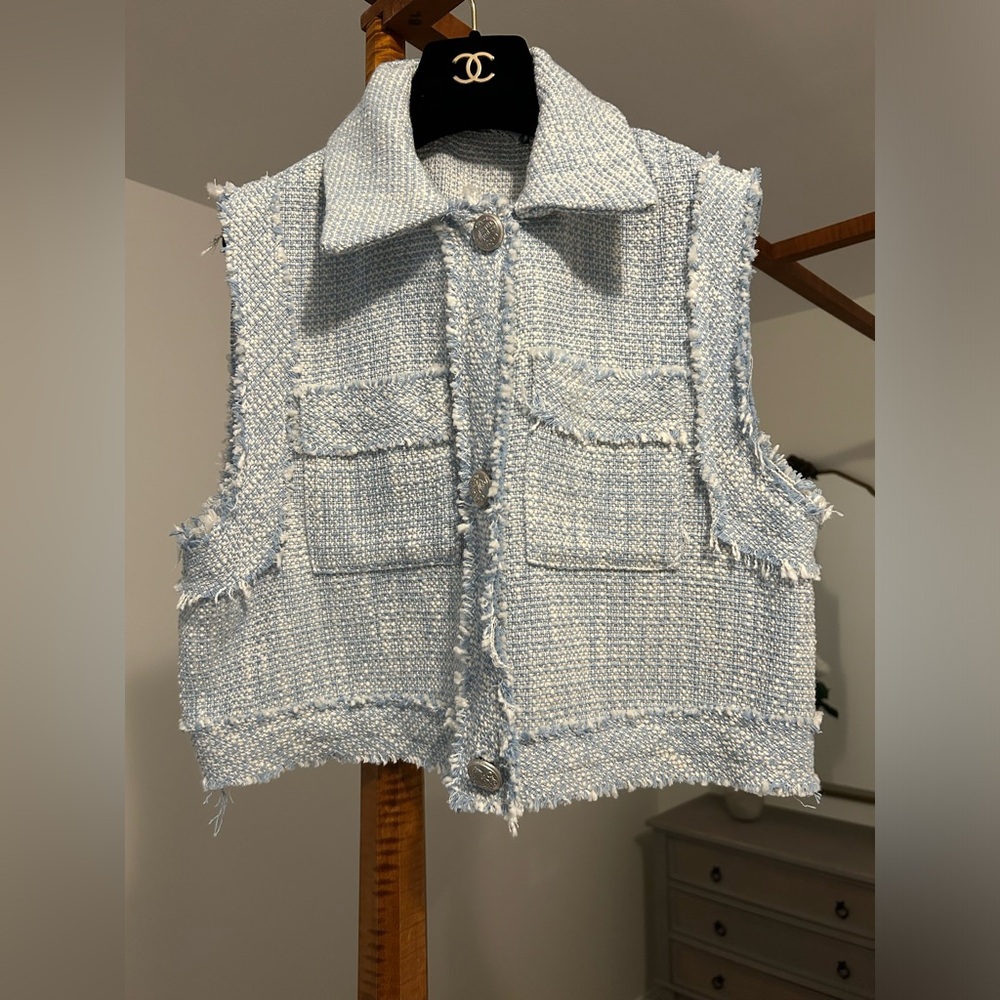 Zara blue/white vest top